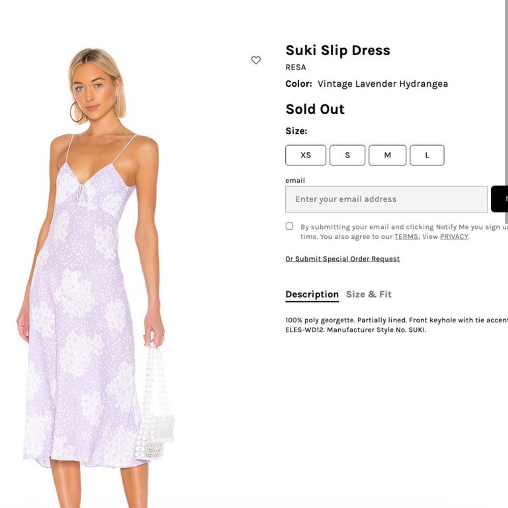 RESA / ENDLESS SUMMER Suki Slip Dress, Floral Lavender
